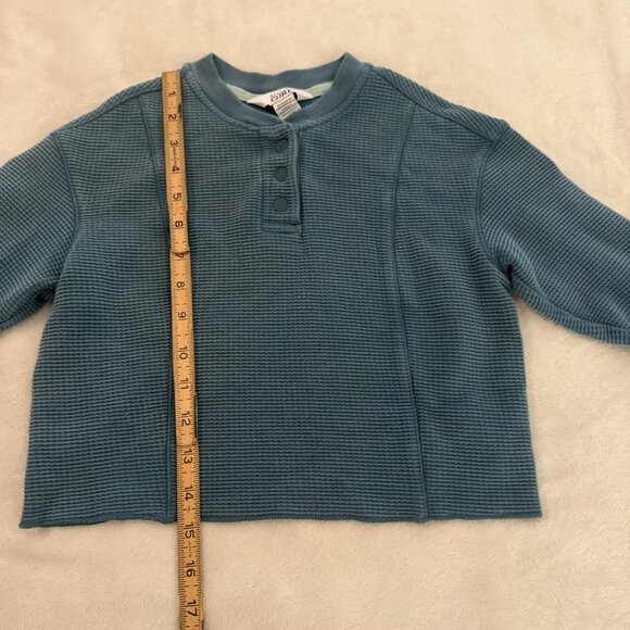 Athleta Girl's Long Sleeve Textured Top Henley Dark Teal Blue Green XS 6 - Picture 6 of 8